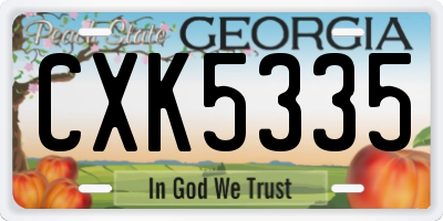 GA license plate CXK5335