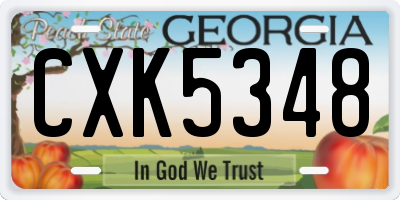 GA license plate CXK5348