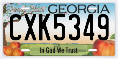 GA license plate CXK5349