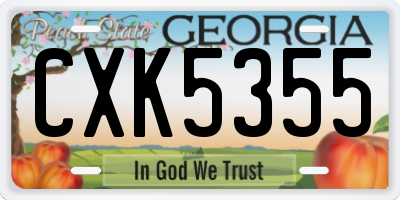 GA license plate CXK5355