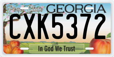 GA license plate CXK5372