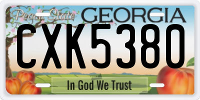 GA license plate CXK5380