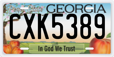GA license plate CXK5389