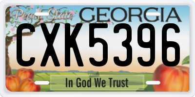 GA license plate CXK5396