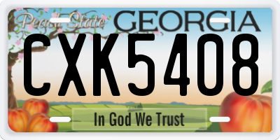GA license plate CXK5408