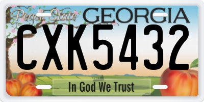 GA license plate CXK5432