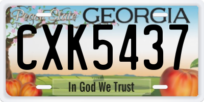 GA license plate CXK5437