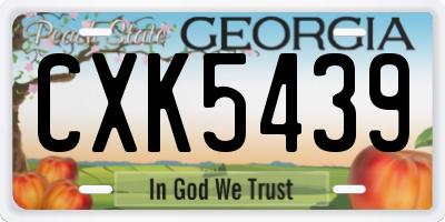 GA license plate CXK5439