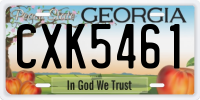 GA license plate CXK5461