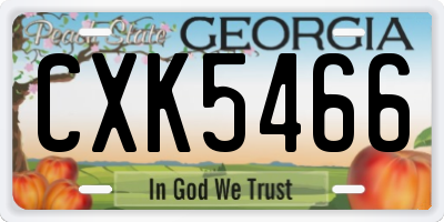 GA license plate CXK5466