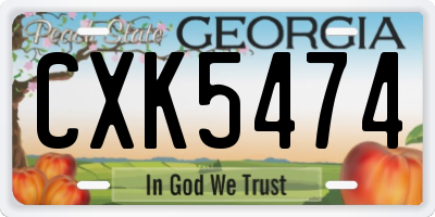 GA license plate CXK5474