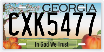 GA license plate CXK5477