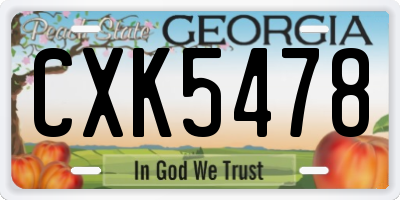 GA license plate CXK5478