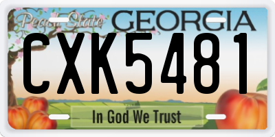 GA license plate CXK5481