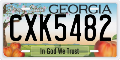 GA license plate CXK5482