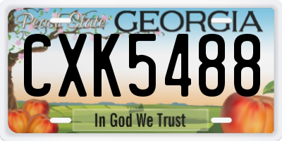 GA license plate CXK5488