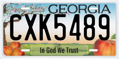 GA license plate CXK5489