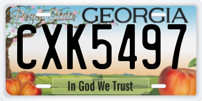 GA license plate CXK5497