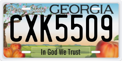 GA license plate CXK5509
