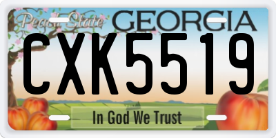 GA license plate CXK5519