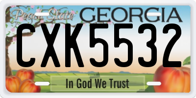 GA license plate CXK5532