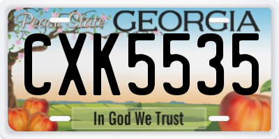 GA license plate CXK5535