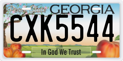 GA license plate CXK5544