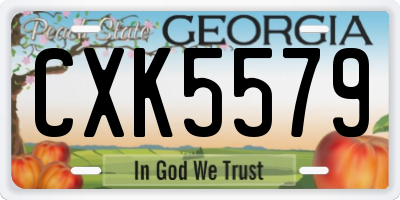 GA license plate CXK5579