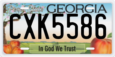 GA license plate CXK5586