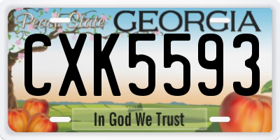 GA license plate CXK5593