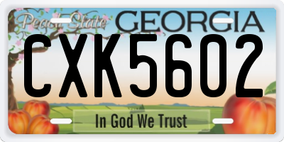 GA license plate CXK5602