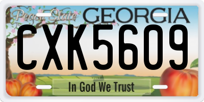 GA license plate CXK5609