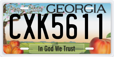 GA license plate CXK5611