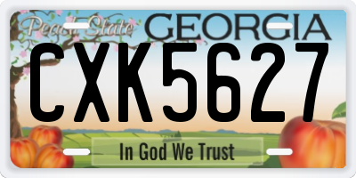 GA license plate CXK5627