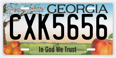 GA license plate CXK5656