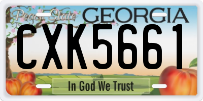 GA license plate CXK5661