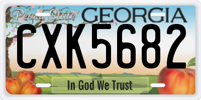 GA license plate CXK5682