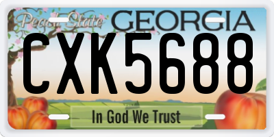 GA license plate CXK5688