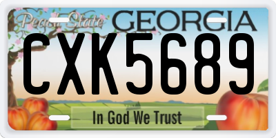 GA license plate CXK5689