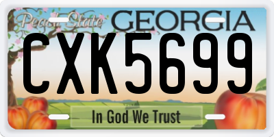 GA license plate CXK5699