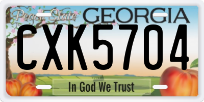 GA license plate CXK5704