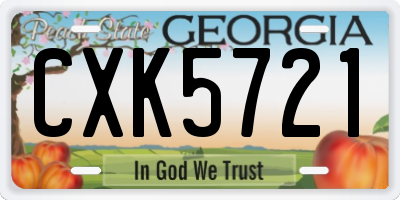 GA license plate CXK5721