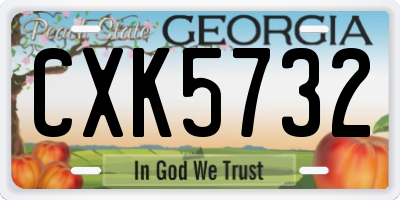 GA license plate CXK5732