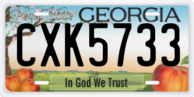 GA license plate CXK5733