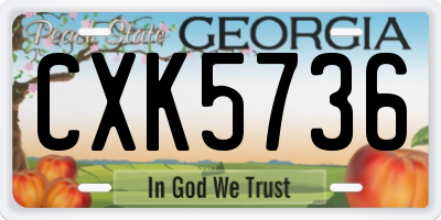GA license plate CXK5736