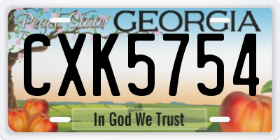 GA license plate CXK5754