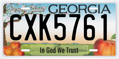 GA license plate CXK5761