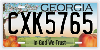 GA license plate CXK5765