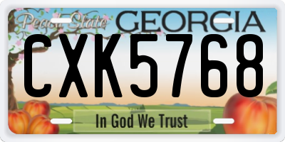 GA license plate CXK5768