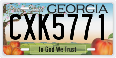GA license plate CXK5771